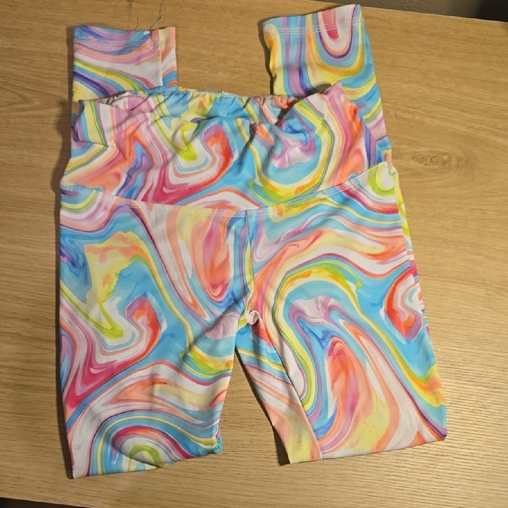 Sugar & Jade Colorful Swirl Kids Leggings M